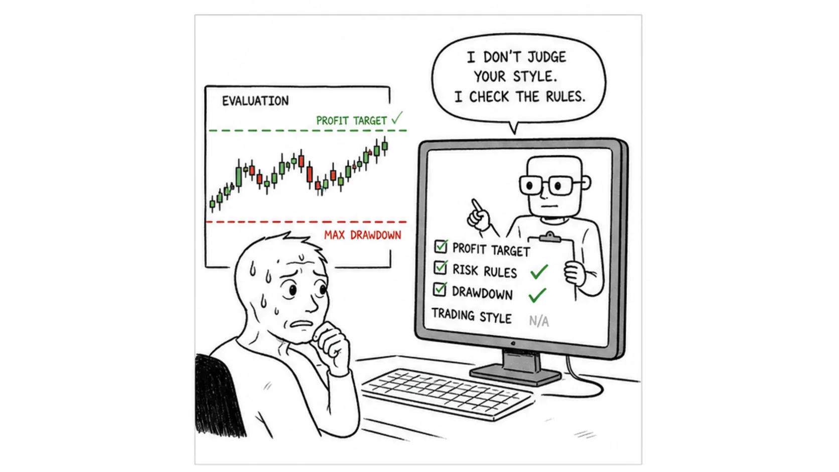 What "Approval" Actually Means meme explaining funded account trading approval