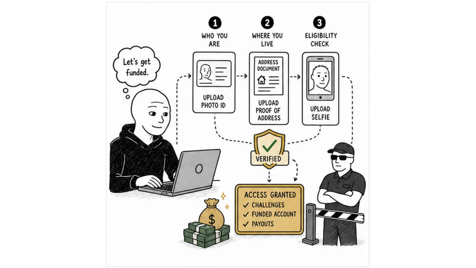 What Is KYC in Prop Firms? meme explaining prop firm KYC verification