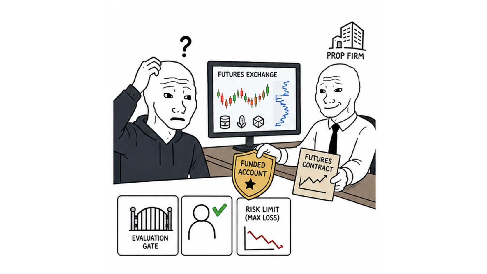 What futures prop firms are meme explaining funded futures accounts, evaluations, and risk limits