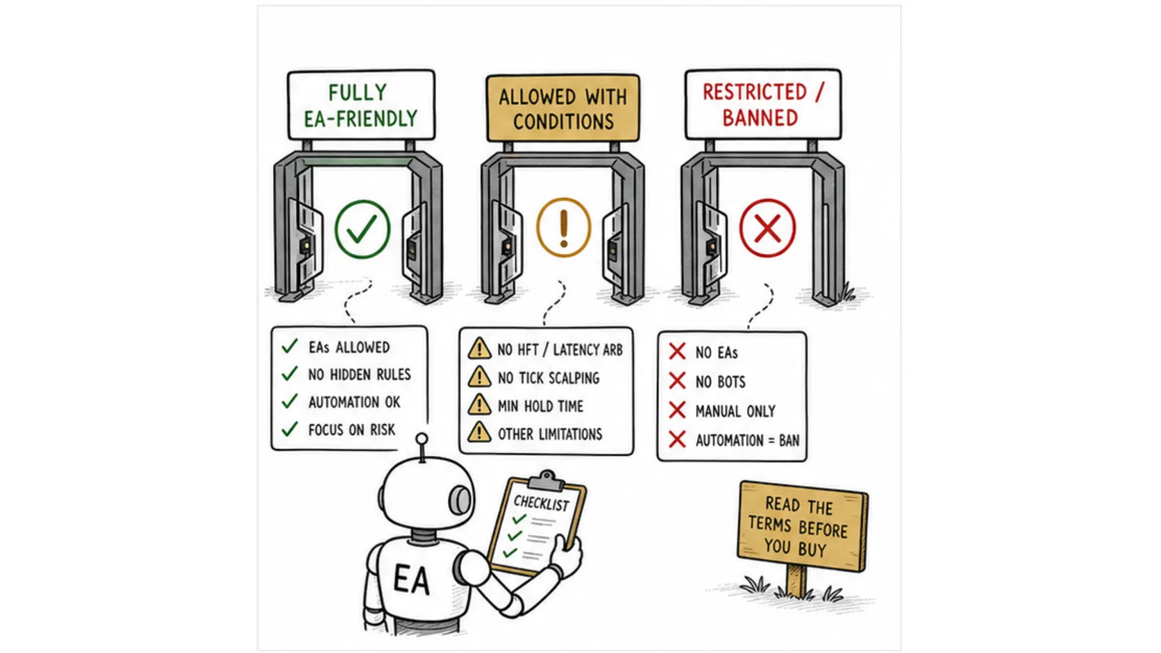 Which Prop Firms Allow EAs meme explaining expert advisors in prop trading
