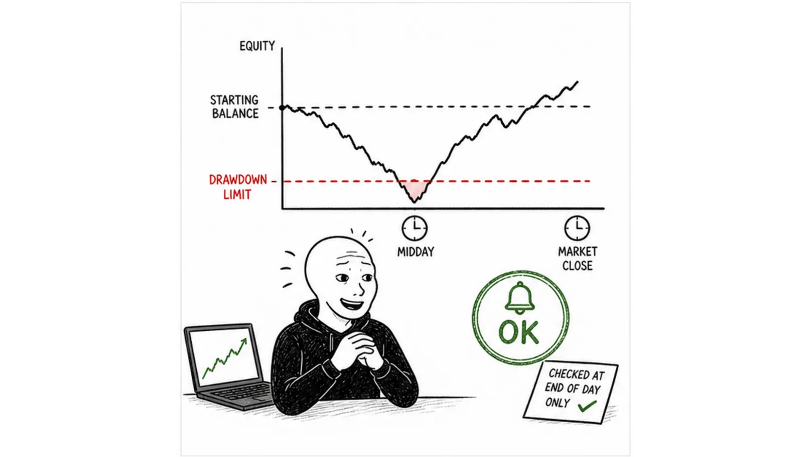What Is End of Day Drawdown meme explaining end of day vs intraday drawdown